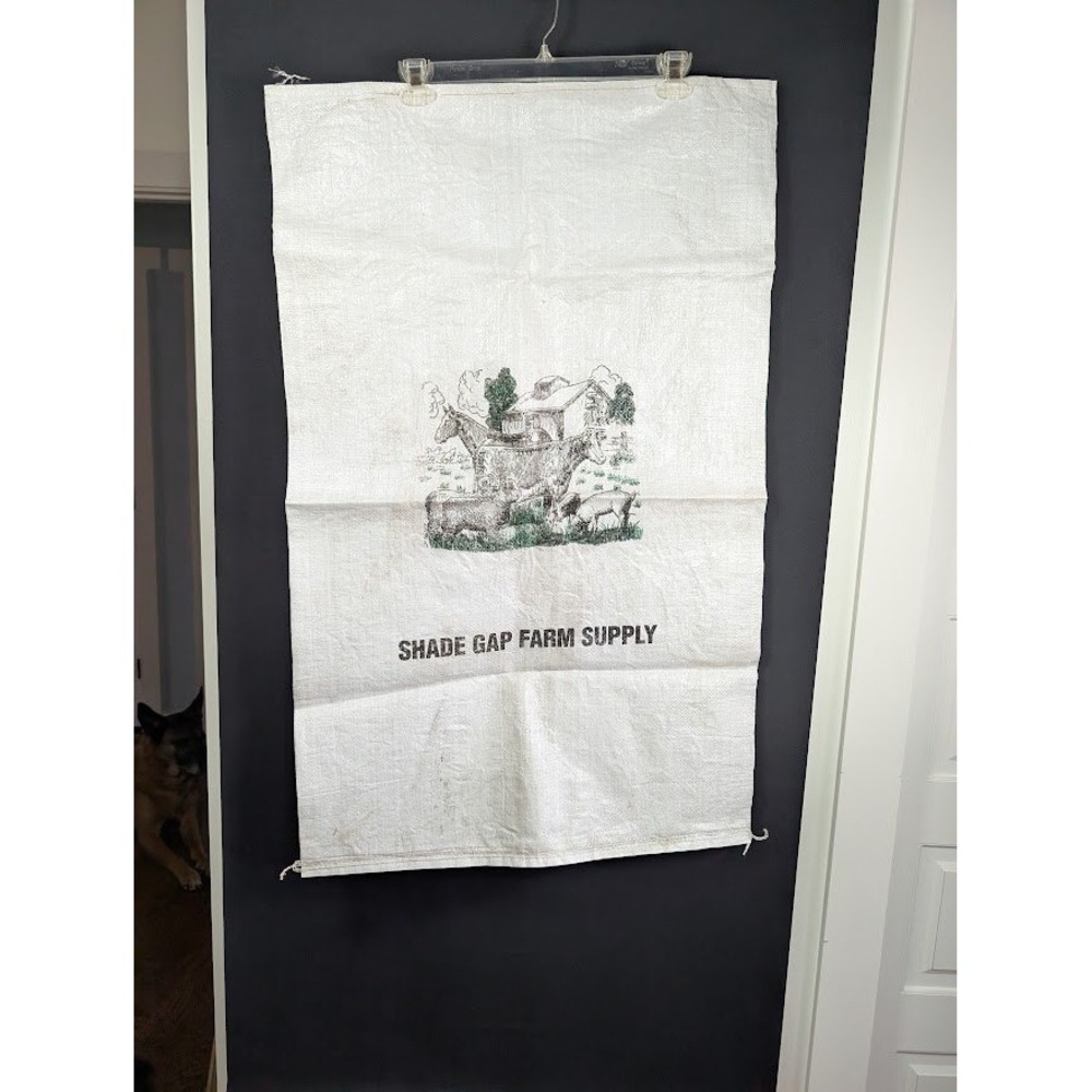Vtg Shade Gap Farm Supply Woven Sack 25x40 Nylon Plastic Craft Fabric Country